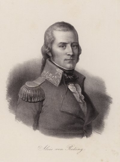 Alois von Reding, Swiss military officer, revolutionary and politician (engraving) بواسطة المدرسة السويسرية
