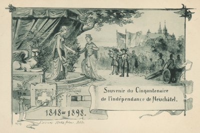 الذكرى الخمسون لإعلان نيوشاتيل نفسها جمهورية داخل الاتحاد السويسري في عام 1848 (ليتو) بواسطة المدرسة السويسرية