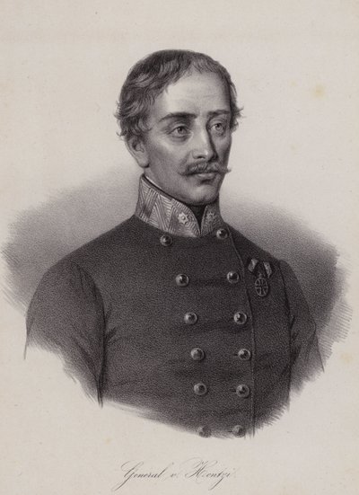 Heinrich Hentzi von Arthurm, Hungarian general in the army of the Austrian Empire (engraving) بواسطة المدرسة السويسرية
