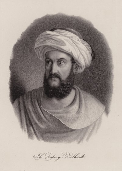 يوهان لودفيج بوركهارت ، مسافر وعالم جغرافي سويسري (نقش) بواسطة المدرسة السويسرية