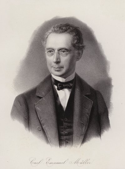 Karl Emanuel Muller, Swiss civil engineer and politician (engraving) بواسطة المدرسة السويسرية
