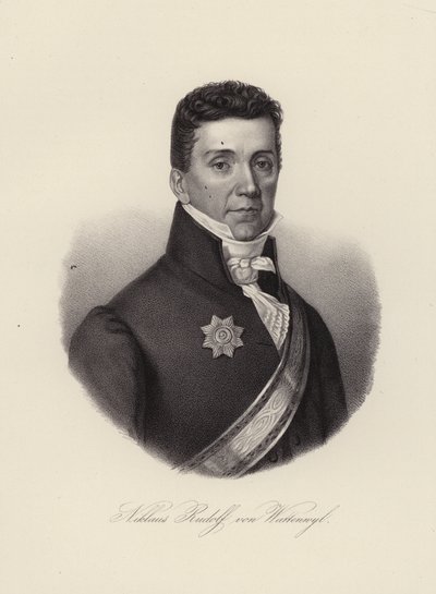 Niklaus Rudolf von Wattenwyl, Swiss general and the last mayor of the Restoration in the city of Bern (engraving) بواسطة المدرسة السويسرية