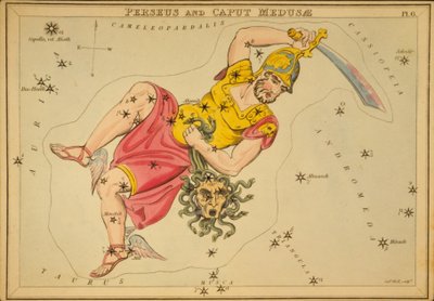 Perseus و Caput Medusa ، رسم توضيحي من "مرآة أورانيا" بواسطة قاعة سيدني