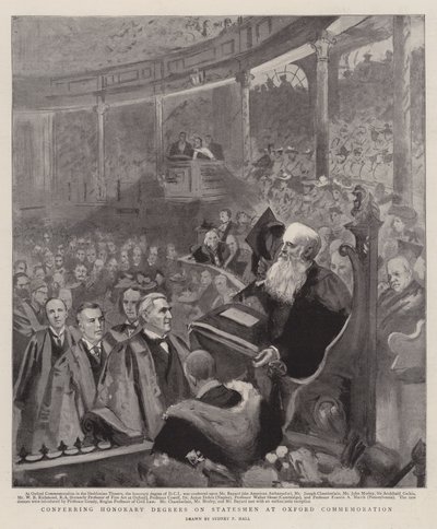 منح درجات فخرية لرجال الدولة في ذكرى أكسفورد بواسطة Sydney Prior Hall