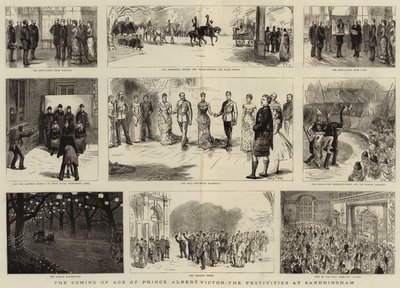 مجيء عمر الأمير ألبرت فيكتور ، الاحتفالات في ساندرينجهام بواسطة Sydney Prior Hall