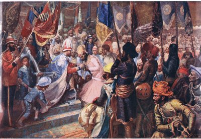 أمير ويلز في الهند ، رسم توضيحي من تاريخ كاسيلز إنجلترا ، 1900s بواسطة قاعة سيدني بريور