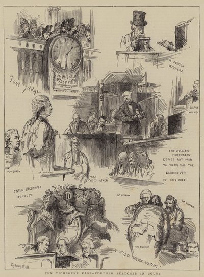 قضية تيشبورن ، المزيد من الرسومات في المحكمة بواسطة Sydney Prior Hall