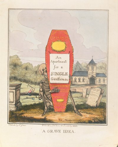 فكرة خطيرة: شقة لرجل واحد ، حانة. 1828 (نقش الألوان) بواسطة T. Hampson Jones