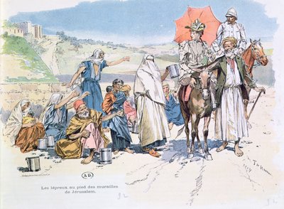 البرص خارج أسوار القدس ، 1892 بواسطة T. de Haener