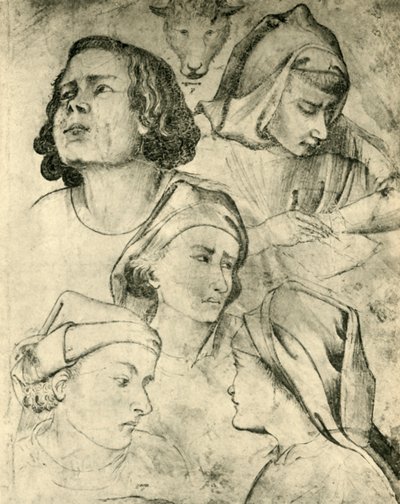 دراسات للرؤوس ، 1320-1366 ، 1943 بواسطة تديو جدي