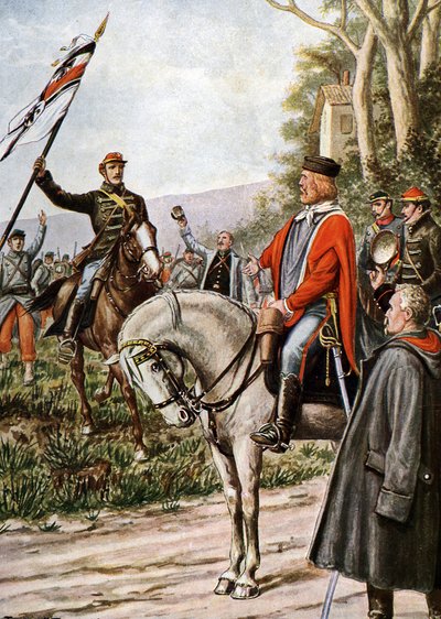 الحرب الفرنسية البروسية عام 1870: الإيطالي باتريوت جوزيبي غاريبالدي أثناء معارك ديجون بواسطة تانكريدي سكاربيللي