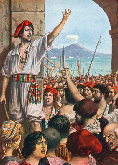 كان توماسو أنيلو ، المعروف باسم ماسانيلو ، الروح الرائدة للثورة في نابولي ، 1647 بواسطة تانكريدي سكاربيللي