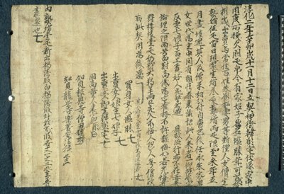 BL.Stein Roll 8820032 "عشرة ملوك العالم" ("شي وانغ جينغ تو") ، صفحة من سوترا (خطاب بوذا) دونهوانغ (حبر على ورق) بواسطة اسرة تانغ الصينية