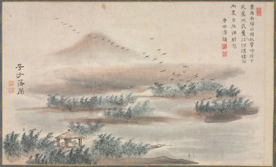 أحد المناظر الثمانية لنهري شياو وشيانغ ، 1788. بواسطة تاني بانش