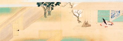 الرسم والخط على حياة الكاهن سايجيو بواسطة Tawaraya Sotatsu