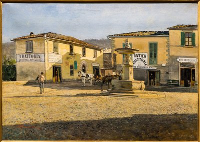 ساحة في سيتينيانو ، 1861 (زيت على قماش) بواسطة Telemaco Signorini