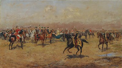 عرض عسكري أمام الإمبراطور فرانز جوزيف الأول. بواسطة ثاديوس اجدوكيفيتش
