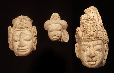 الرؤوس ، من شيدي شولا باثوم ، فترة دافارافاتي (الجص) بواسطة المدرسة التايلاندية