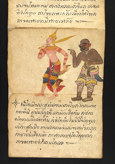 أو. 16482، f.55 "ساترا"  عن العرافة والنصائح من أجل حياة سعيدة وصحية (كتاب طي الورق) بواسطة المدرسة التايلاندية