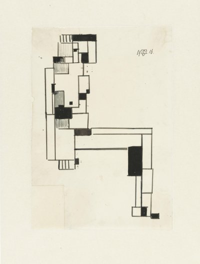 أنثى جالسة عارية ويدها على رأسها أنثى جالسة عارية بواسطة Theo van Doesburg (signed by artist)
