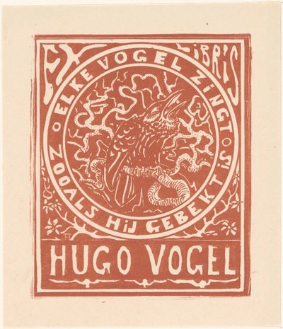 Ex libris van Hugo Vogel. السابق ليبريس فان هوغو فوجل بواسطة ثيو فان هويتيما