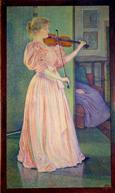 صورة لإيرما سيثي وهي تعزف على الكمان. بيل. بواسطة Théo van Rysselberghe