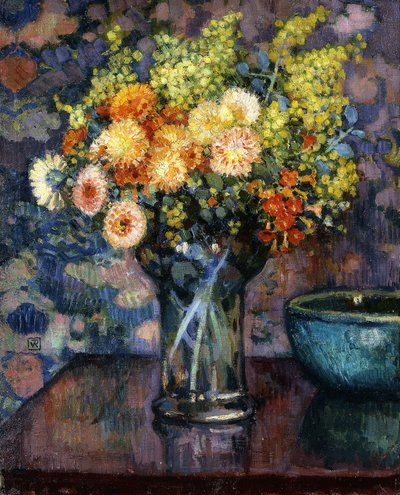 مزهرية ورود؛ إناء من الزهور حوالي عام 1911 بواسطة Théo van Rysselberghe