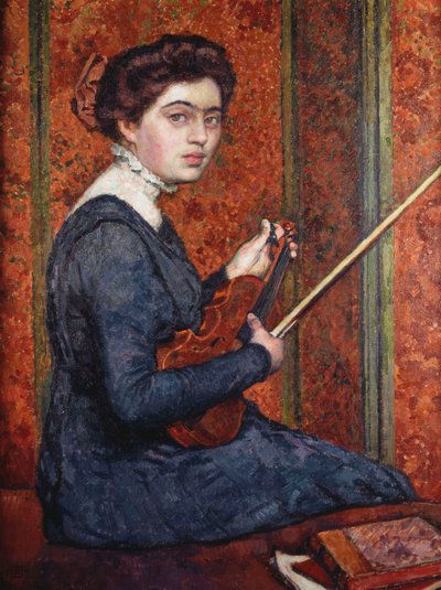 امرأة مع الكمان بواسطة Théo van Rysselberghe