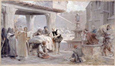 رسم تخطيطي لدرج السوربون: أمبرواز باريه في حصار ميتز، حوالي عام 1888 (قلم رصاص، زيت على قماش) بواسطة ثيوبالد شارتران