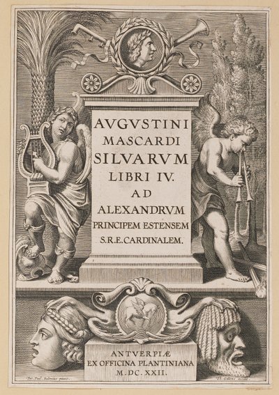 صفحة العنوان لـ Agostino Mascardi ، Silvarium Libri IV بواسطة تيودور جالي بعد السير بيتر بول روبنز