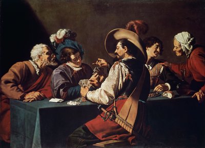 لاعبو البطاقات ، بقلم تيودور رومبوتس (1597-1637) ، ألوان زيتية على قماش. فلاندرز بواسطة روايات ثيودور