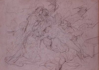 النزول عن الصليب (رسم) بواسطة ثيودور (Attr. To) Gericault