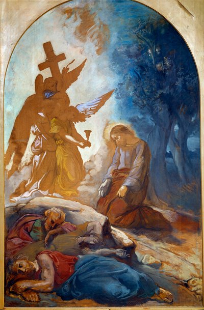 يسوع في بستان الزيتون. لوحة لثيودور تشاسيرو (1819-1856) بواسطة تيودور شاسريو