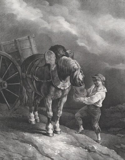صبي يغذي عربة حصان من كيس الأنف 1822. بواسطة ثيودور جيريكولت