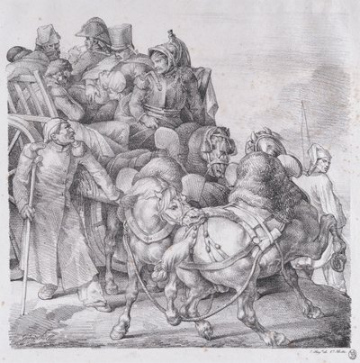 عربة محملة بالجنود الجرحى ، 1818. بواسطة ثيودور جيريكولت