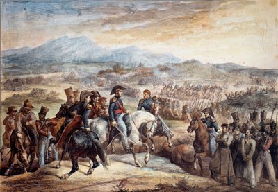 Chilean Independence War: “” View of the Battle of Maipu (Maipo near Santiago de Chile 5/04/1818”” Watercolour by Theodore Gericault (1791-1824) 19th century Paris, School of Fine Arts بواسطة ثيودور جيريكولت