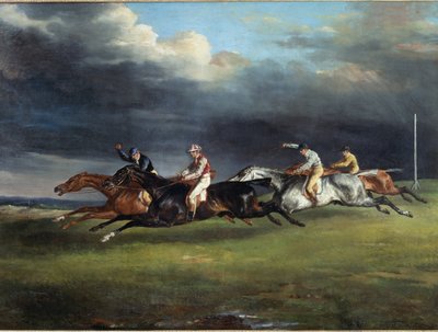 سباق الخيل يقول الديربي في Epsom Painting بواسطة Theodore Gericault بواسطة ثيودور جيريكولت