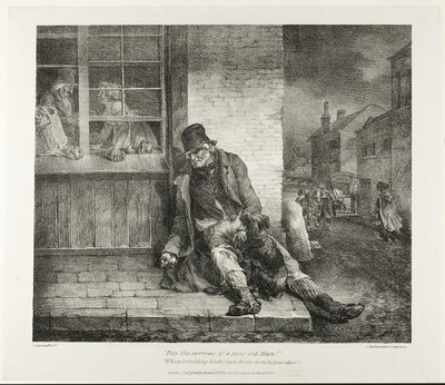 أشفق على أحزان رجل عجوز مسكين! ... 1821 (طباعة حجرية باللون الأسود على ورق منسوج عاجي) بواسطة ثيودور جيريكولت