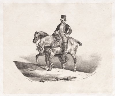 ساعي البريد أو اثنين من الخيول ، 1823. بواسطة ثيودور جيريكولت
