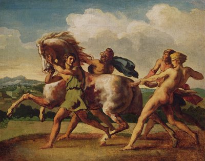 عبيد يوقفون حصانًا ، يدرسون "سباق الخيول البربرية" ، 1817 بواسطة ثيودور جيريكولت