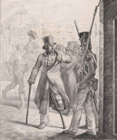 الحارس السويسري في متحف اللوفر 1819. بواسطة ثيودور جيريكولت