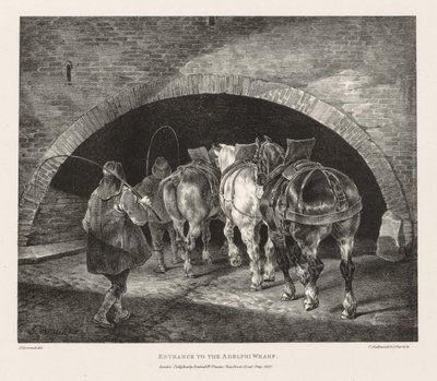 موضوعات مختلفة مستمدة من الحياة وعلى الحجر: مدخل أدلفي وارف ، 1821. بواسطة ثيودور جيريكولت