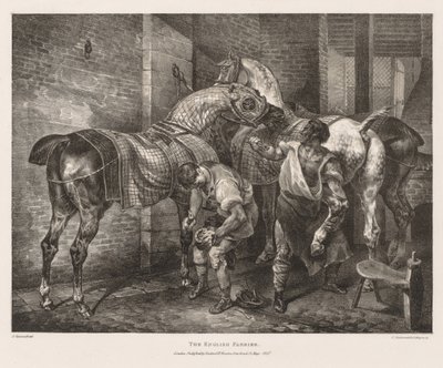 موضوعات مختلفة مستمدة من الحياة وعلى الحجر: The English Farrier ، 1821. بواسطة ثيودور جيريكولت