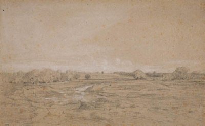 منظر طبيعي بفتحة سقي (بري) بواسطة Theodore Rousseau