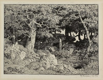 البلوط من الصخور بواسطة Theodore Rousseau