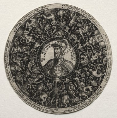 تصميم لطبق مع ميداليات ، ج. 1558. بواسطة تيودور دي بري