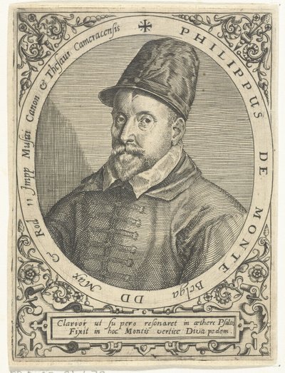 صورة للمؤلف فيليب دي مونتي (1521-1603) بواسطة تيودور دي بري