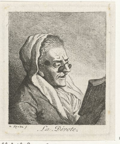 قراءة امرأة عجوز مع pince-nez La Dévote (العنوان على الكائن) بواسطة ثيودوروس دي روود