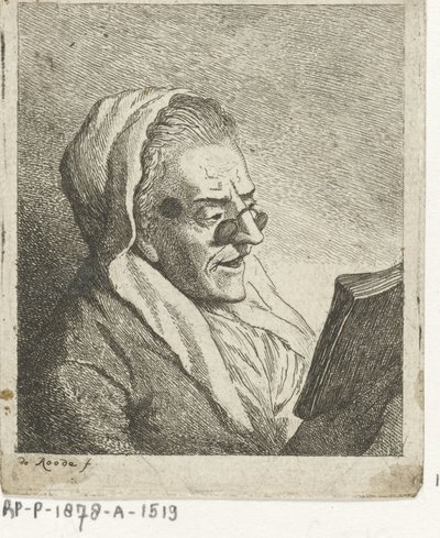 قراءة امرأة عجوز مع pince-nez بواسطة ثيودوروس دي روود