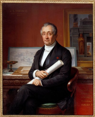 صورة لويس توليوس فيسكونتي (1791-1853) رسم معماري لثيوفيل فوشيليت (1802-1873) بواسطة Theophile Auguste Vauchelet